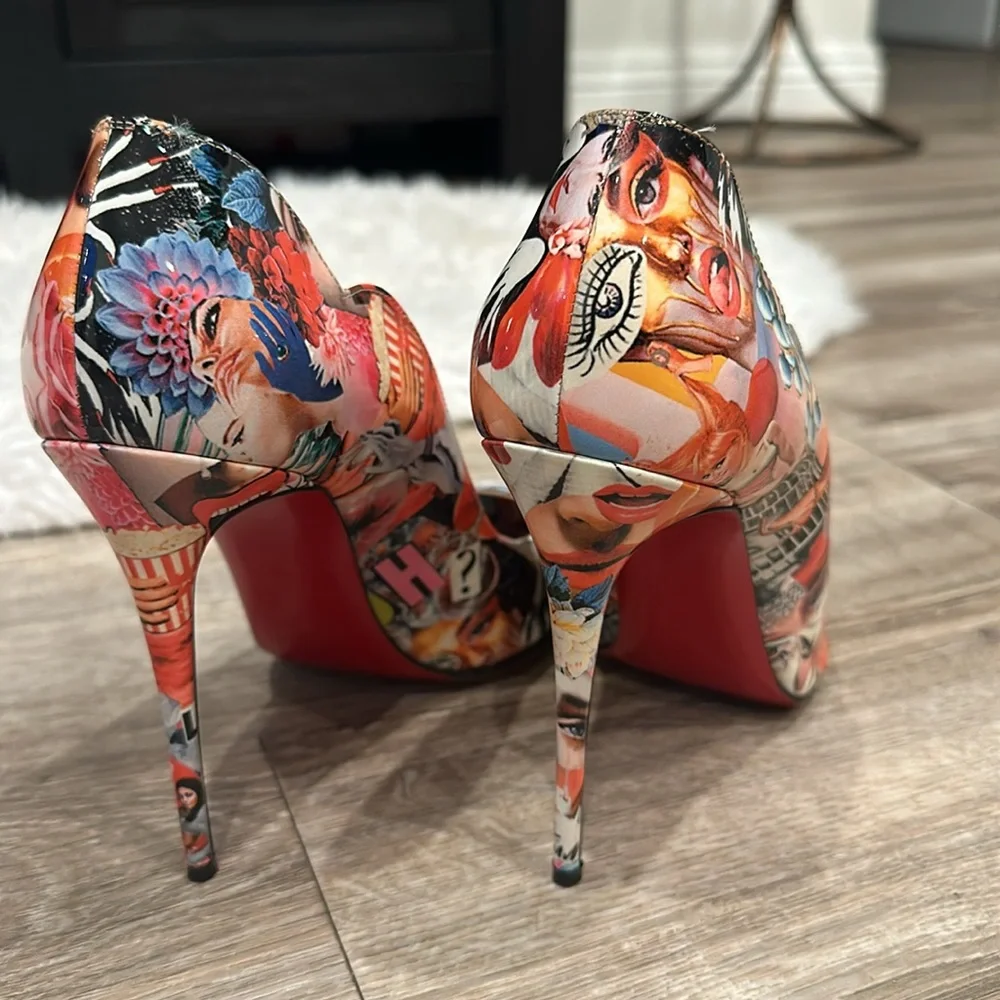 Limited Edition Christian Louboutin Hot Chick Scallop Pointed Toe Pump- SZ 40 - Picture 4 of 13